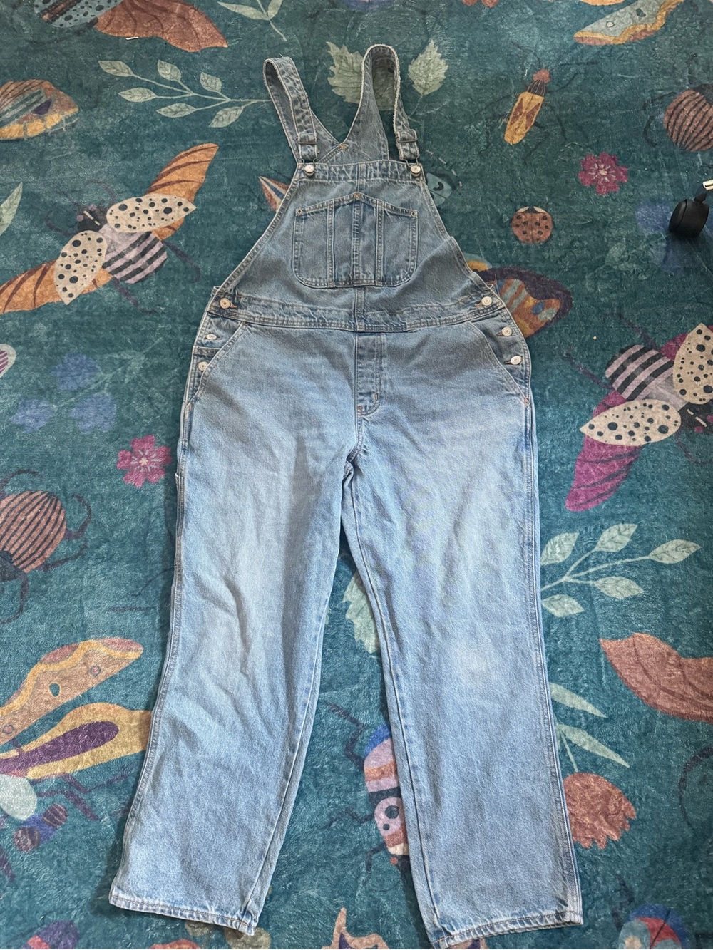 Old Navy Light Wash Denim Overalls 14 Carpenter Workwear Heavy Cotton VGUC